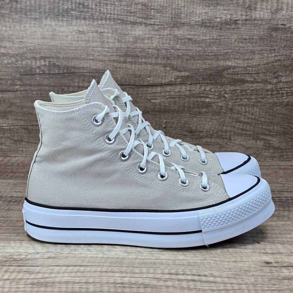 Converse Chuck Taylor All Star Lift High Women's Size 9 Tan White Platform Shoes